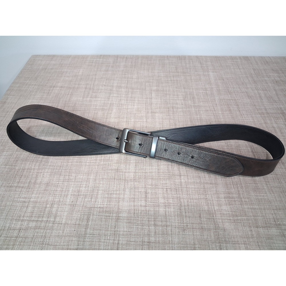 Levis Mens Reversible Belt Brown Black Leather XL 42-44 Swivel Buckle 11LV1226‎